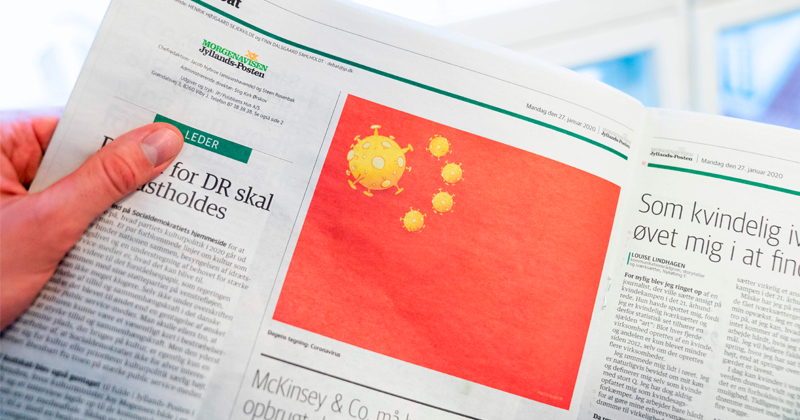 China Marah Kepada Media Denmark Karena Mengubah Logo Bintang Menjadi Virus Corona