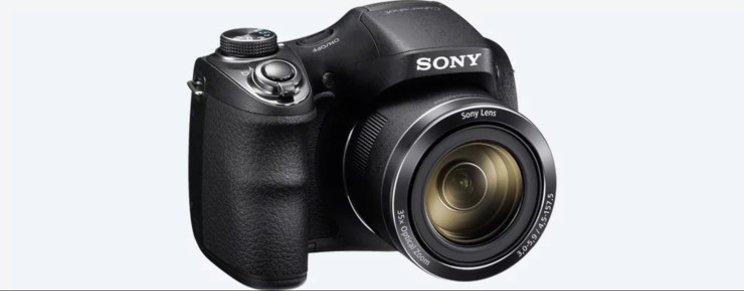 Rekomendasi kamera vlog buat youtuber pemula Sony H300 Tampak Depan Miring