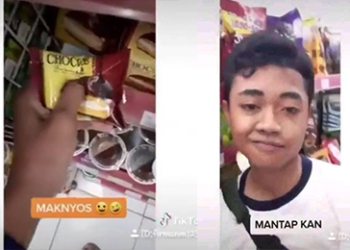 Demi Konten Tiktok Viral, Remaja Pria Merusak Makanan di Minimarket