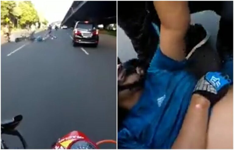 Pesepeda Ditabrak Pengendara Sepeda Motor