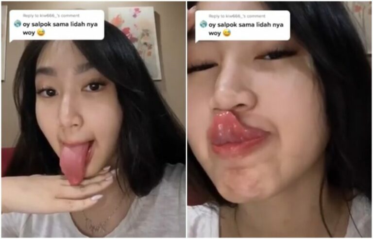 Talenta Unik Gadis Cantik Dengan Lidah Yang Panjang