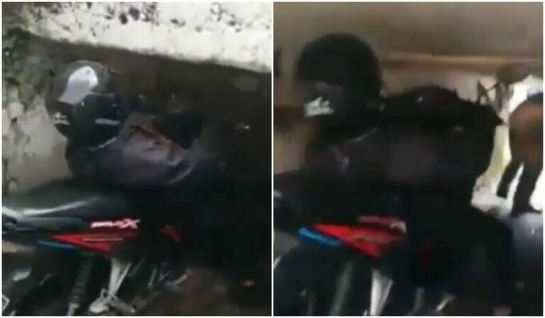 Pengendara Unik Melewati Jalur Terowongan