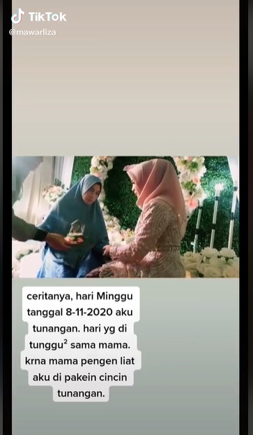 Momen Pertunangan Haru, Saat Sang Ibu Jatuh dan Meninggal Dunia Sebelum Lihat Momen Bahagia Sang Anak 2 Momen pertunangan berujung haru