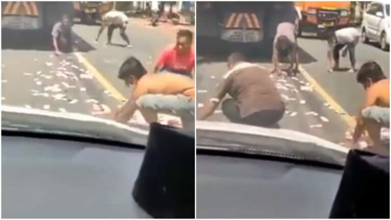 Viral Uang Rp 94 Juta Berceceran di Jalan, Warga Berebut Membereskannya
