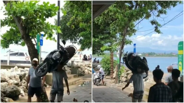Aksi Pria Yang Membawa Honda Scoopy Bagaikan Koper Ini Viral