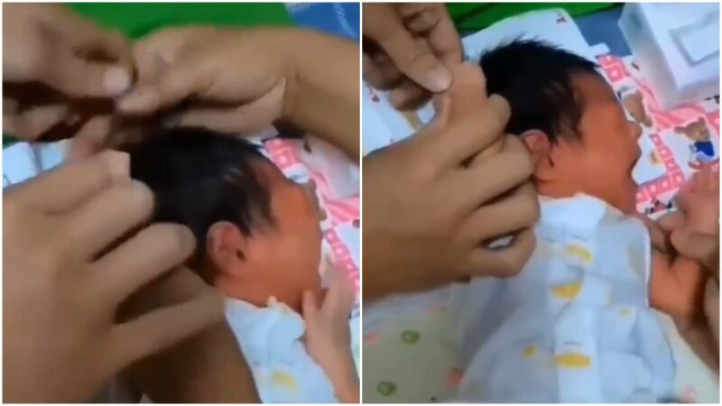 Viral Video Bayi Baru Lahir, Menangis Karena Jambak Rambut Sendiri