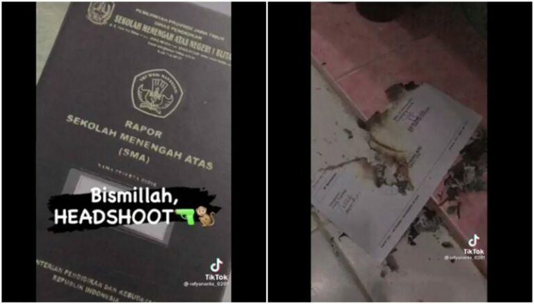 Demi Konten Di Tiktok, Siswa Ini Bakar Rapor Miliknya, Menuai Cibiran Warganet