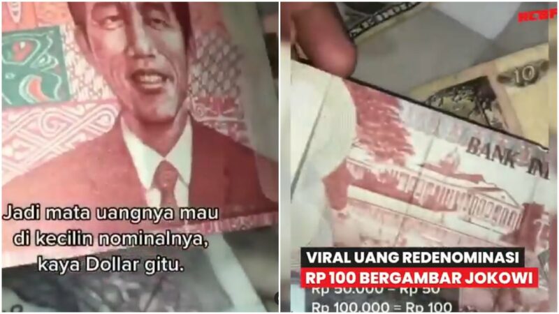 Viral Penampakan Uang Redenominasi Rp 100 Ribu Bergambar Jokowi