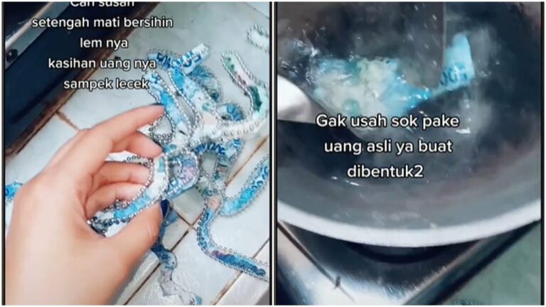 Viral Video Wanita Rebus Uang Hasil Mahar Pernikahan Agar Hilangkan Lem