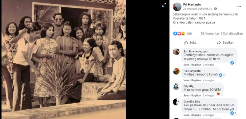Momen Para Pemuda-Pemudi Berkumpul Tahun 1971, Tanpa Gadget dan Kumpul di Halaman 7 Potret Orang Indonesia Masa Dulu