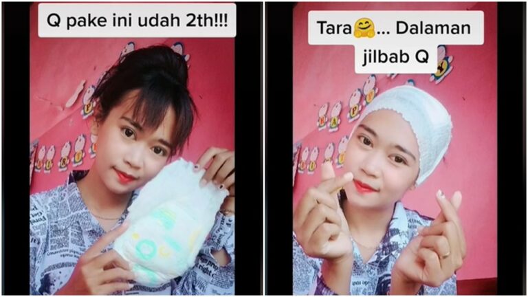 Wanita ini Jadikan Popok Sebagai Ciput Jilbab, Kreatif Tanpa Batas