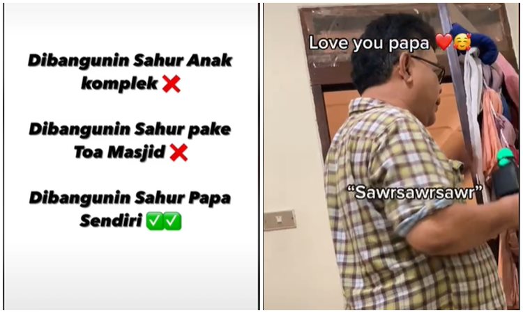 Kocak, Ayah Bangunkan Kedua Anaknya Untuk Sahur Pakai Mikrofon 6 Ayah Bangunkan Sahur