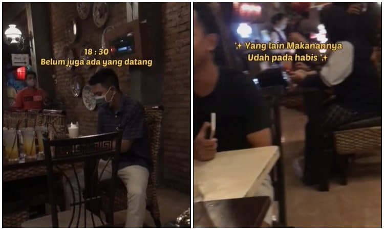 Janjinya Buka Puasa Bersama, Pria ini hanya Sendiri Tanpa ada Teman yang Datang 6 Menunggu Teman Berbuka Puasa