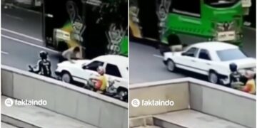 Viral Video Satpam Yang Ditabrak Kemudian Terseret Dari Atas Kap Mobil