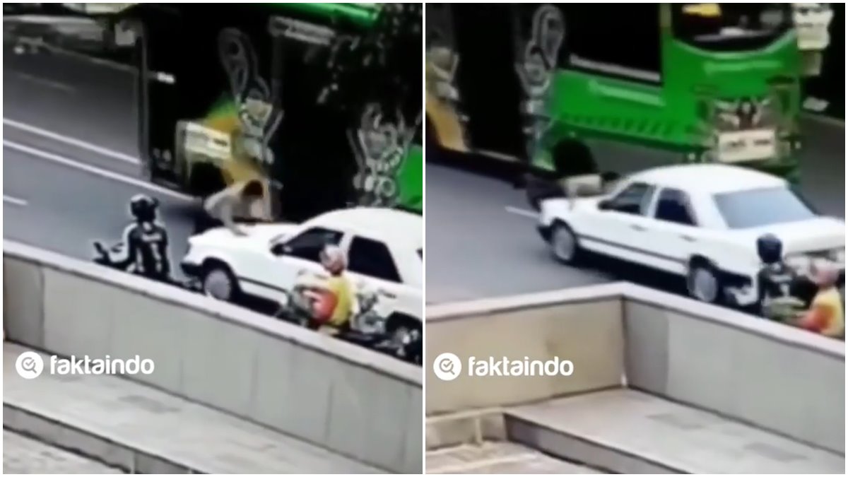 Viral Video Satpam Yang Ditabrak Kemudian Terseret Dari Atas Kap Mobil